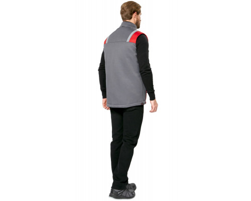 Жилет мужской утепленный рабочий "Авангард" серый-красный