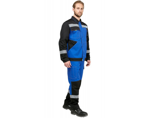 Костюм мужской рабочий летний "Гудзон" NEW василек-черный